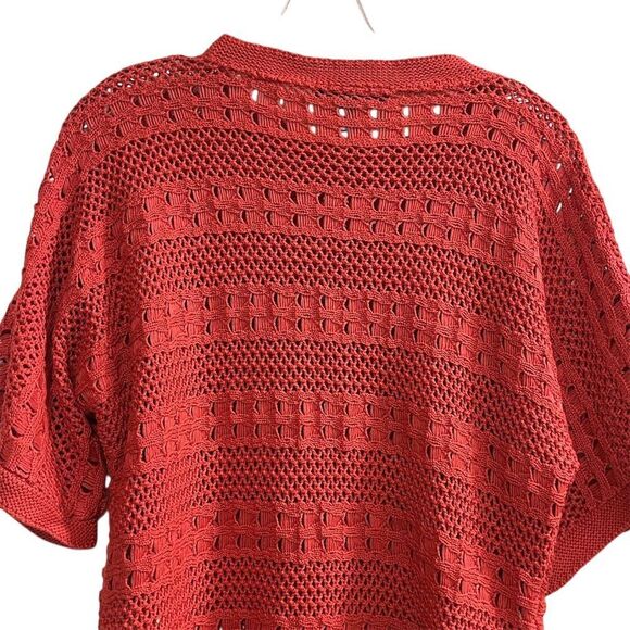 United States Sweaters Women's M Red Crochet Knit Pullover Sweater - Picture 10 of 12